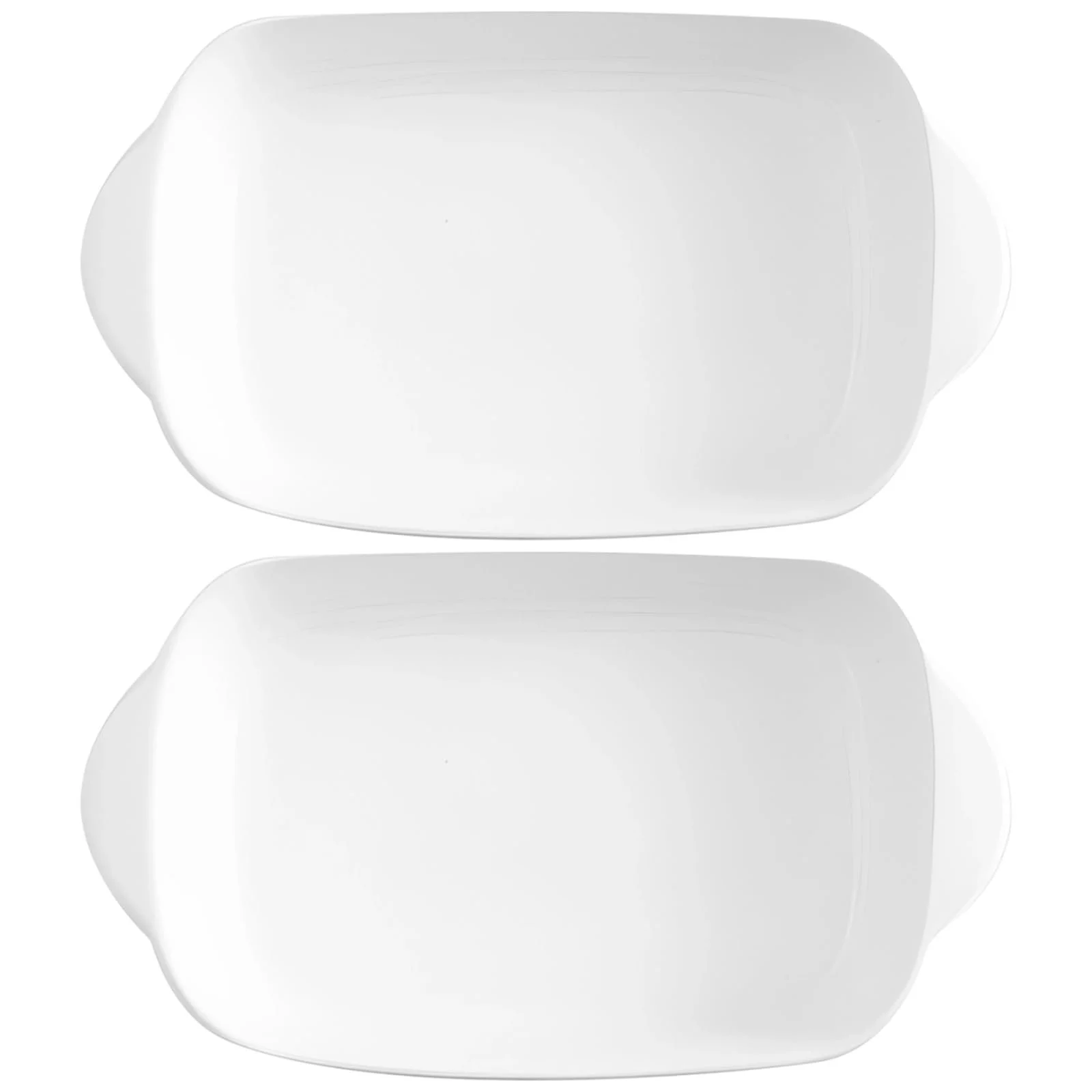 Формы для запекания керамические 2 шт. с двойными ручками для духовки и микроволновой печи Белые, фото №1