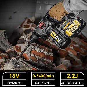 Перфоратор CAT DX21 4-в-1 бесщеточный аккумуляторный 2.2J SDS Plus 0-1210 об/мин и 0-5400 об/мин 2 x 18 V 4.0 Ah в кейсе synthetic.ua - Фото 1