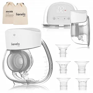 Электрический молокоотсос LIONELO Fidi Free Lumi Hands-Free 2 режима 9 уровней дисплей 6 воронок - Фото 1