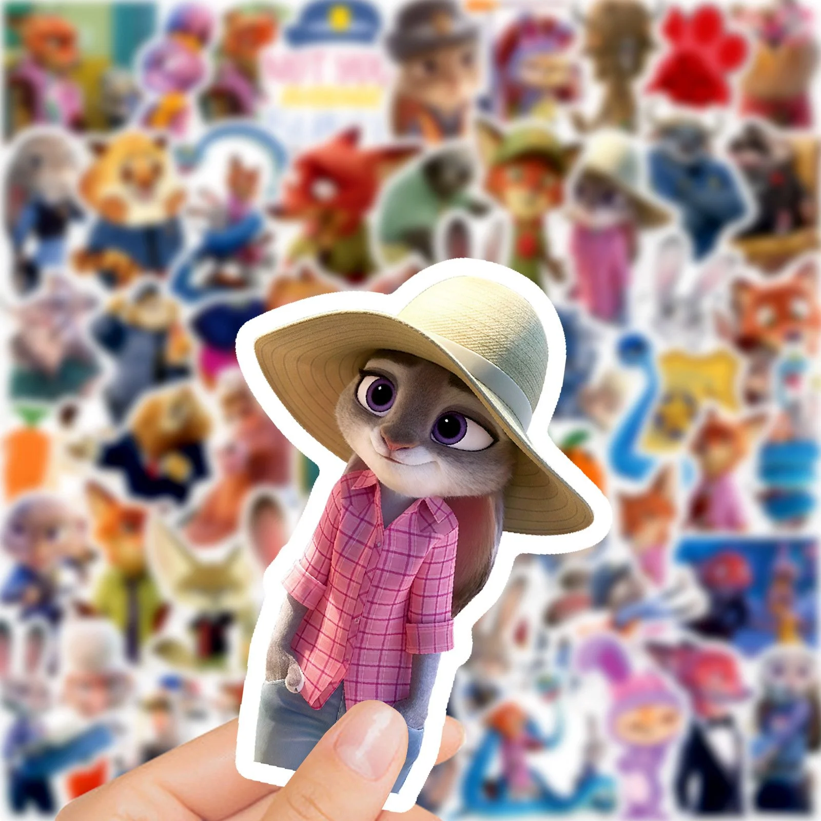 Стікери зоотрополіс zootopia Джуді та Нік вінілові стікери, наклейки для ноутбука, на телефон стікерпак наклейки набір наклейок 55 шт, фото №2