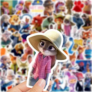 Стікери зоотрополіс zootopia Джуді та Нік вінілові стікери, наклейки для ноутбука, на телефон стікерпак наклейки набір наклейок 55 шт synthetic.ua - Фото 1