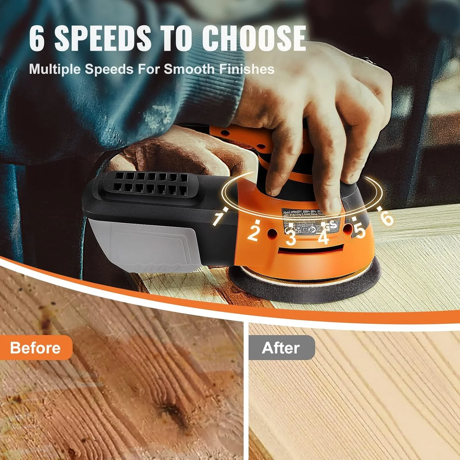 Шліфувальна машина Vevor KPSA0311 Black/Orange, фото №4