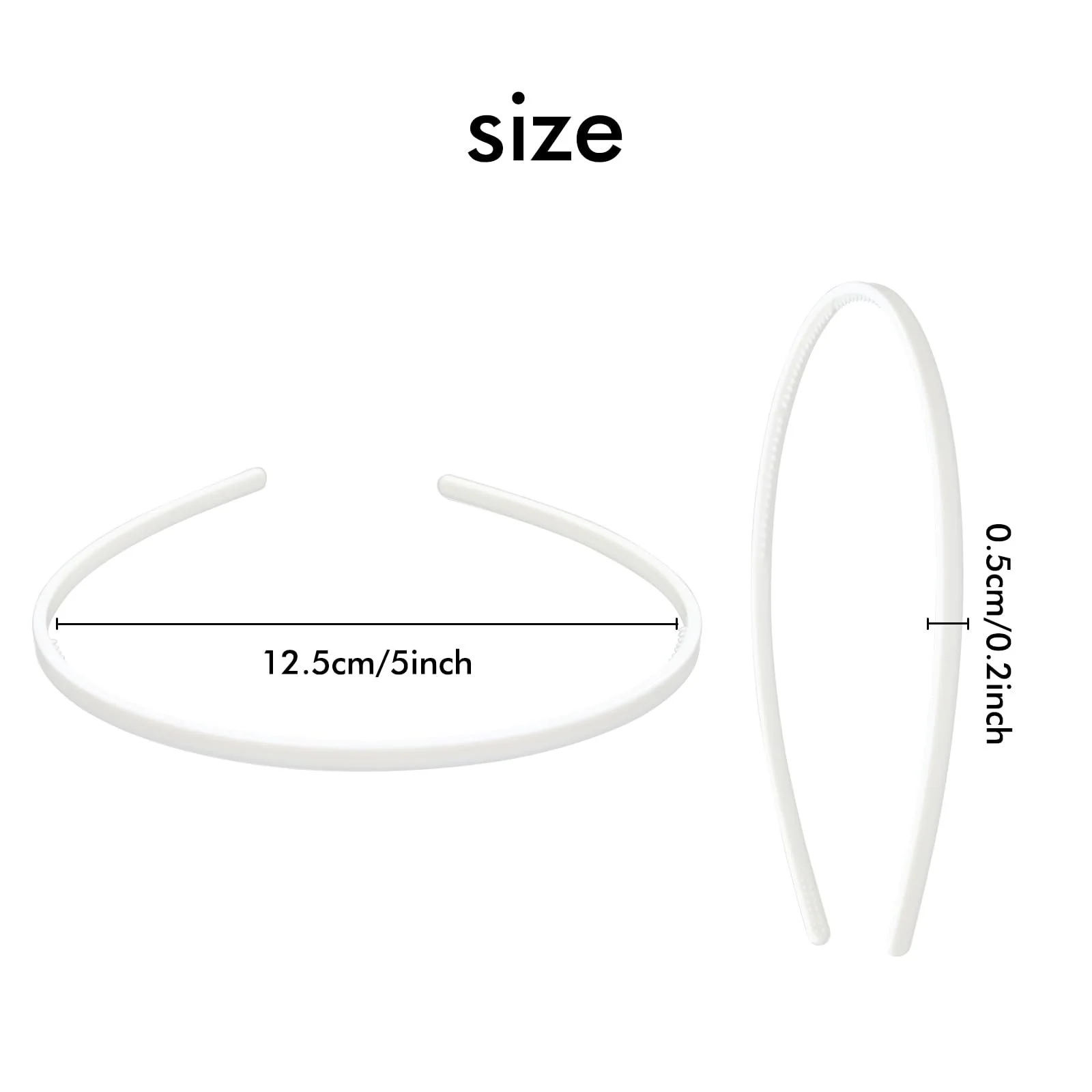 Обруч Білий Пластиковий Тонкий з Зубчиками, фото №5