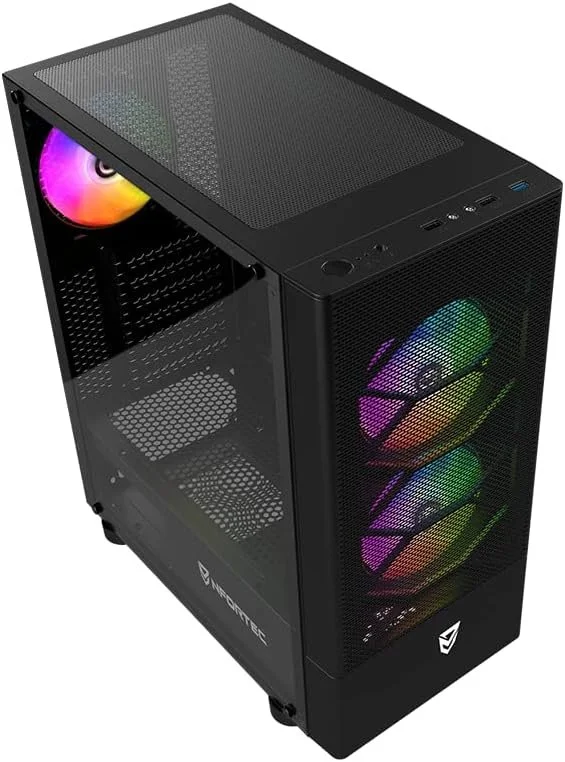 Корпус Nfortec Caelum / ATX / 3x120mm RGB / Glass / без БЖ / Чорний, фото №3 Корпус Nfortec Caelum / ATX / 3x120mm RGB / Glass / без БЖ / Чорний, фото №3