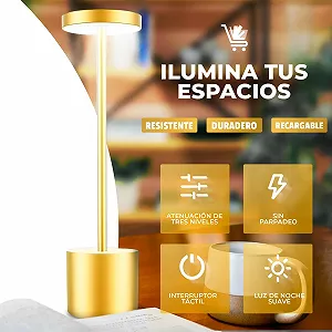 Настільна лампа LED Бездротова 3 режими USB Акумуляторна Золота synthetic.ua - Фото 1