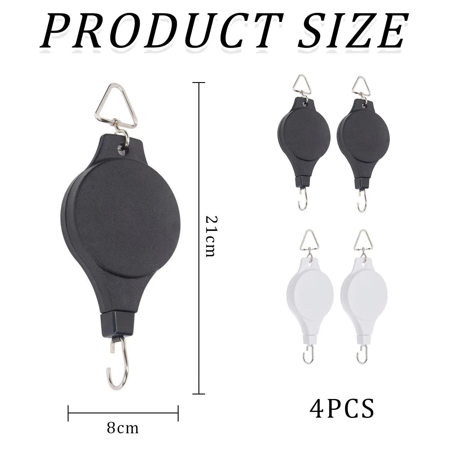 Висувні гачки для кошиків 4 шт 20 x 7.5 см Чорні та Білі, фото №2 Висувні гачки для кошиків 4 шт 20 x 7.5 см Чорні та Білі, фото №2