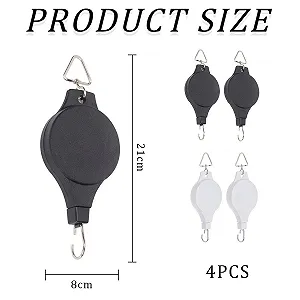 Висувні гачки для кошиків 4 шт 20 x 7.5 см Чорні та Білі synthetic.ua - Фото 1