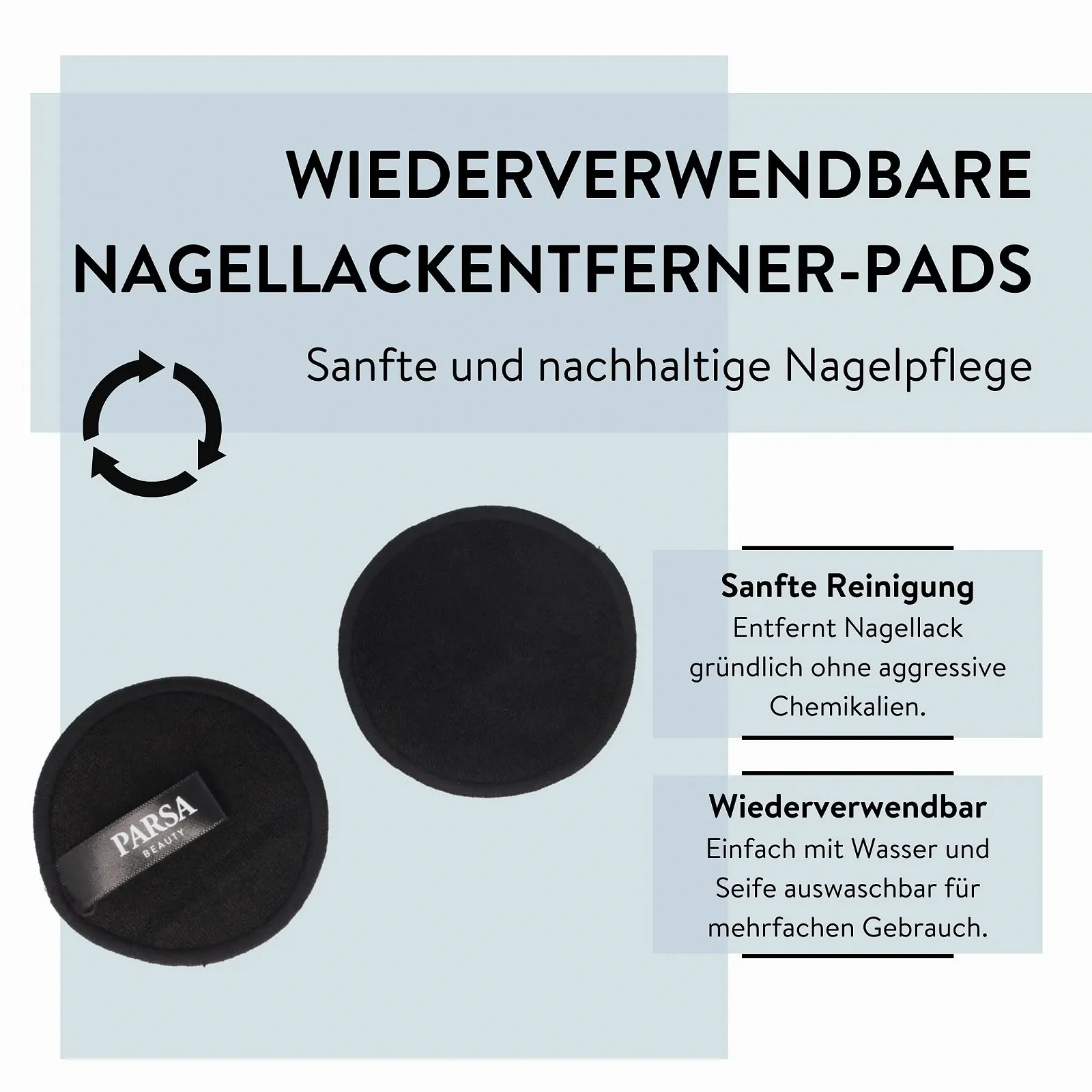 Багаторазові подушечки для зняття лаку, скляна, фото №3