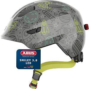 Дитячий Велосипедний Шолом ABUS Smiley 3.0 LED, Сірий з Візерунком, Розмір S (45-50 см) - Фото 1