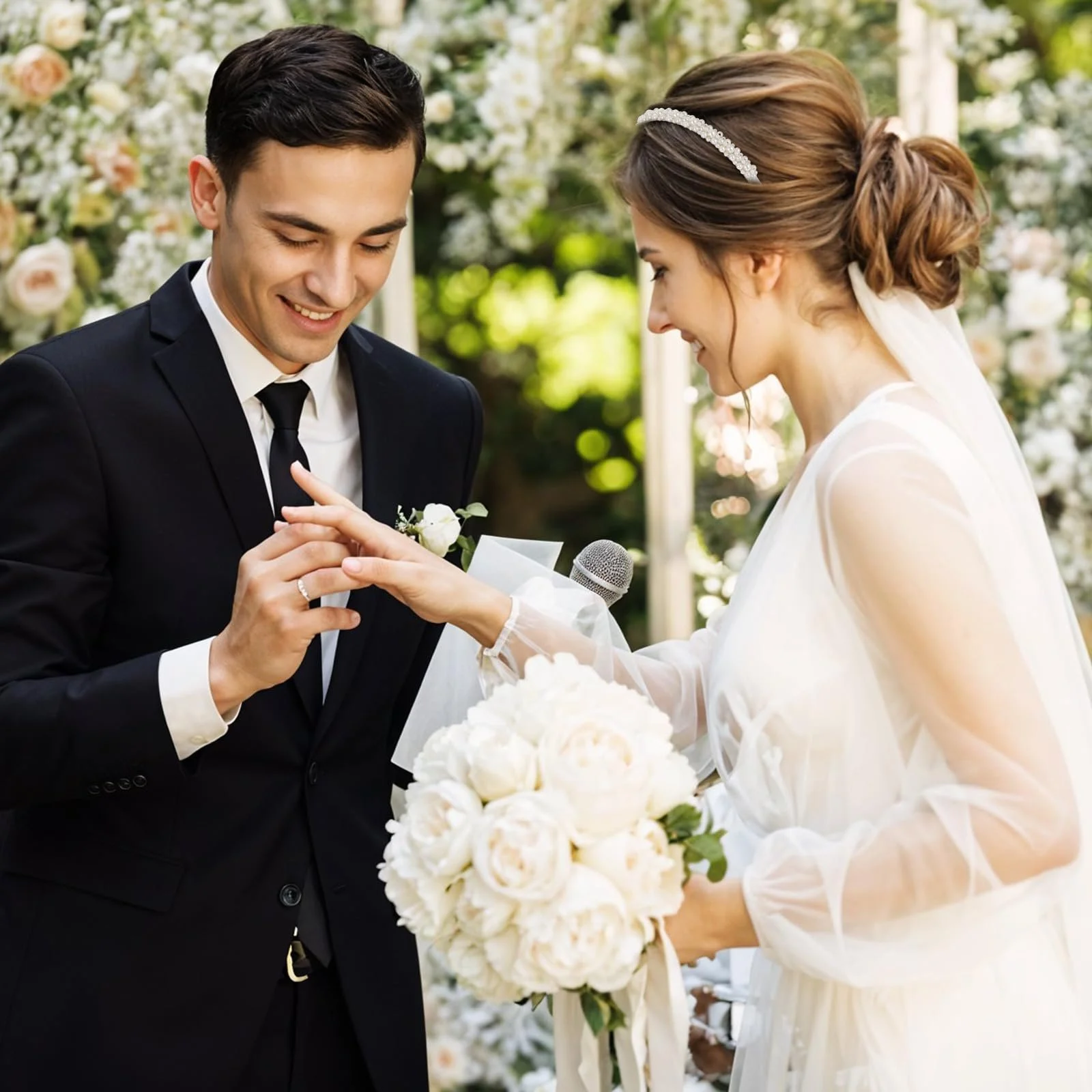 Обруч для волосся з перлинами для жінок, фото №6