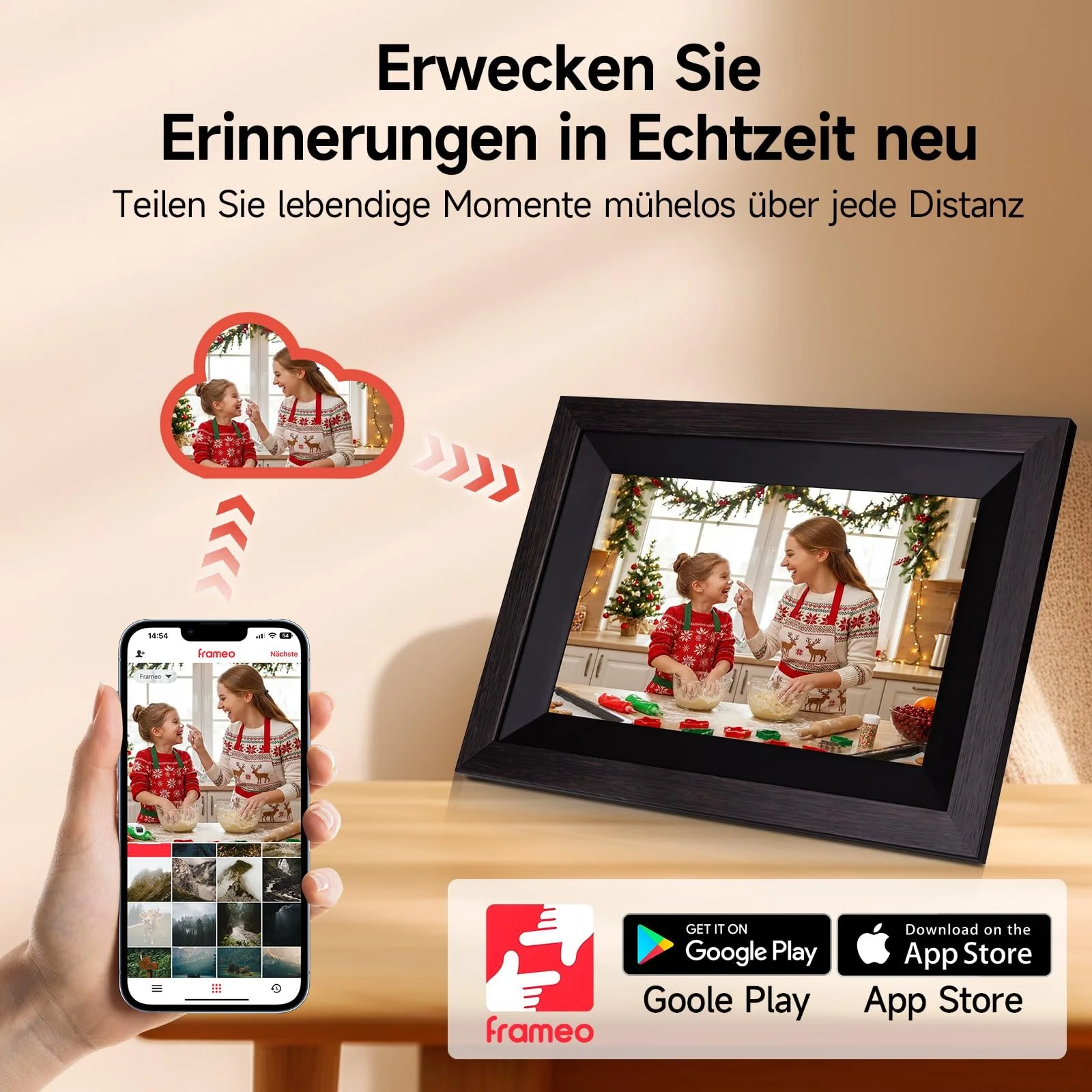 Цифровая фоторамка Rollei Smart Frame WiFi 105 10.1 дюйма 1920 x 1200 Touch 32GB Wood Black, фото №3 Цифровая фоторамка Rollei Smart Frame WiFi 105 10.1 дюйма 1920 x 1200 Touch 32GB Wood Black, фото №3