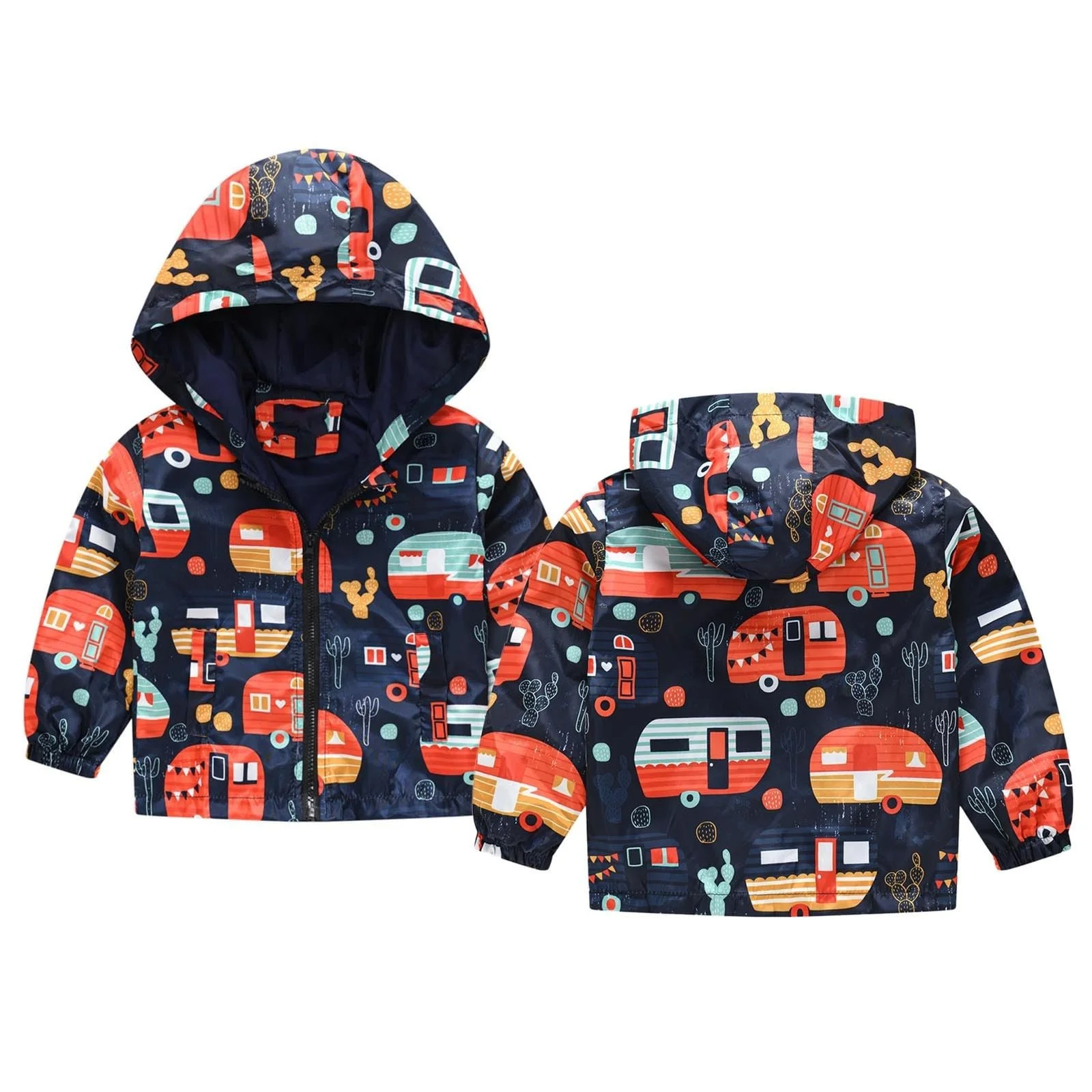 Куртка зимняя Детская куртка с принтом Ветрозащитная Осенняя на молнии Детская куртка с капюшоном Пальто для маленьких мальчиков Ясельная одежда Пальто и куртка для мальчиков, фото №3