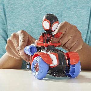 Фігурка SPIDEY AND HIS AMAZING FRIENDS Hasbro Miles Morales F1941 та транспортний засіб Techno-Racer, різнокольорова, для дітей віком від 3 років synthetic.ua - Фото 1