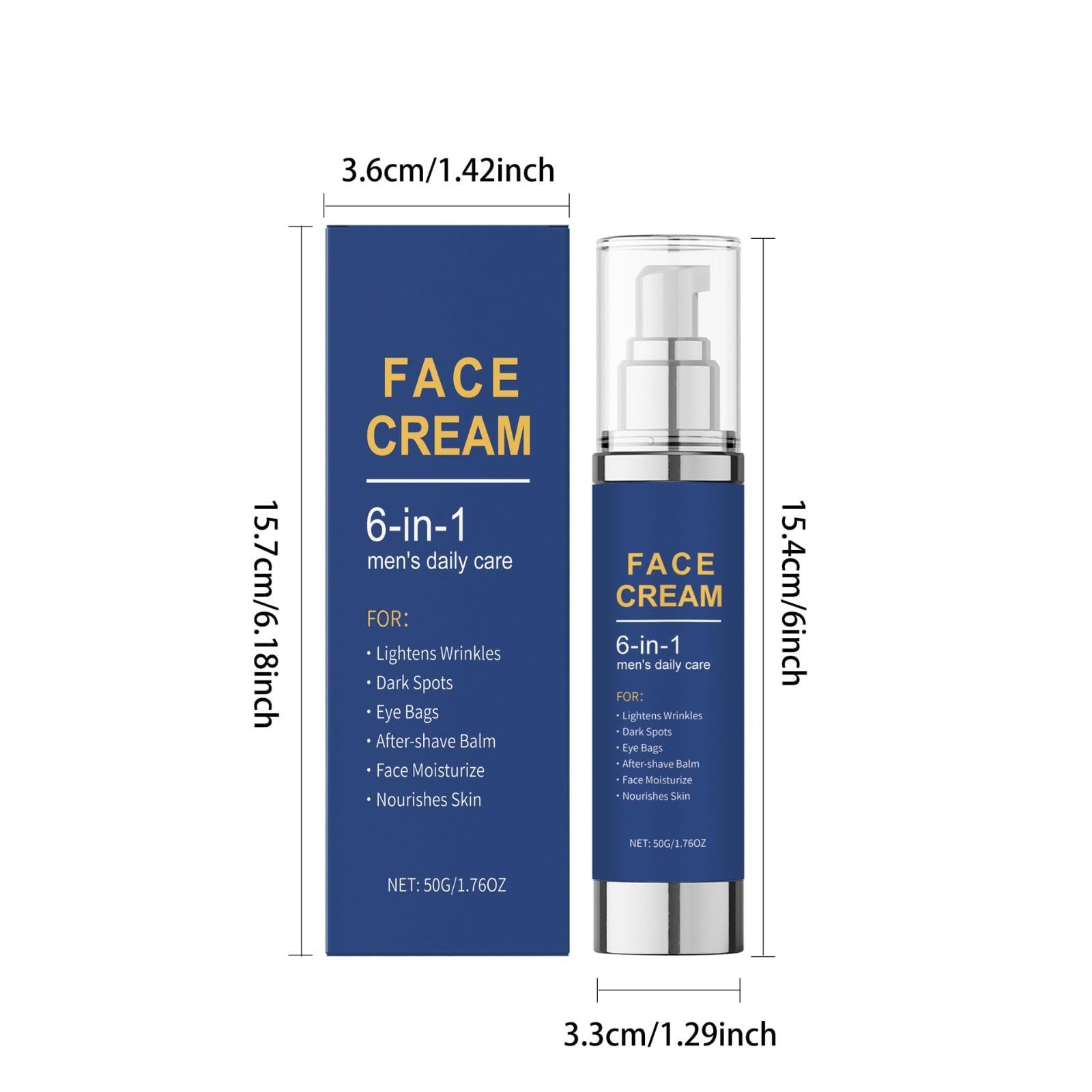 Зволожувальний крем для обличчя для чоловіків 6-in-1 Anti-Aging Wrinkle Cream Aftershave Lotion Organic Firming 3 шт, фото №8