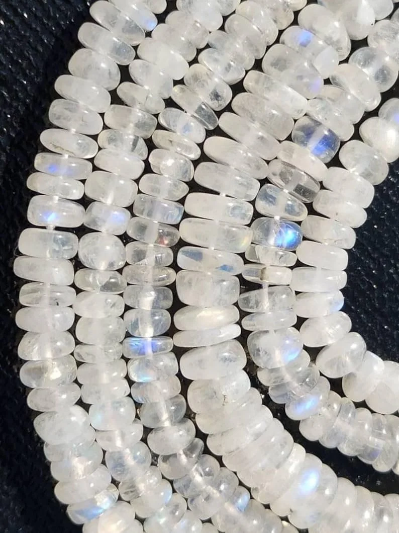 Бусины Лунный Камень круглые граненые 5-6 мм, нить длиной 33 см бусины из драгоценных камней для ожерелья и браслета, фото №2