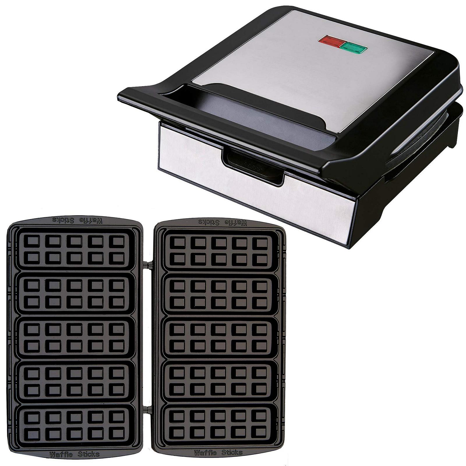 Вафельница Syntrox Germany MM-1400W для вафельных палочек, съемные пластины, черный цвет, фото №1