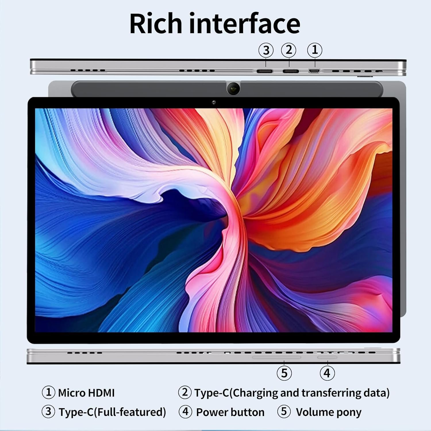 Планшет 14" Full HD KUMNOSAL X3 16/512GB 4 ядра Windows 11 Pro 5000 mAh Серый, фото №1