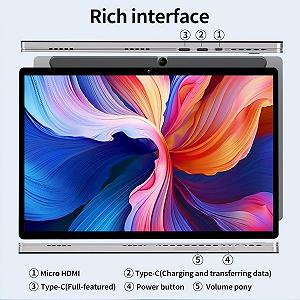 Планшет 14" Full HD KUMNOSAL X3 16/512GB 4 ядра Windows 11 Pro 5000 mAh Серый - Фото 1