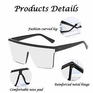 Солнцезащитные очки Квадратные ZSRVAJ для вечеринок Мужские Плоский верх Широкая оправа UV400 Защита synthetic.ua - Фото 1