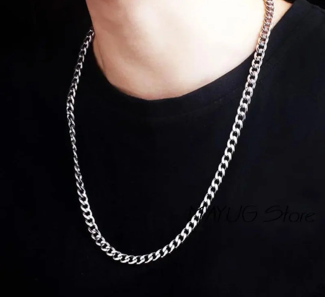 Модная серебристая цепочка унисекс, фото №1