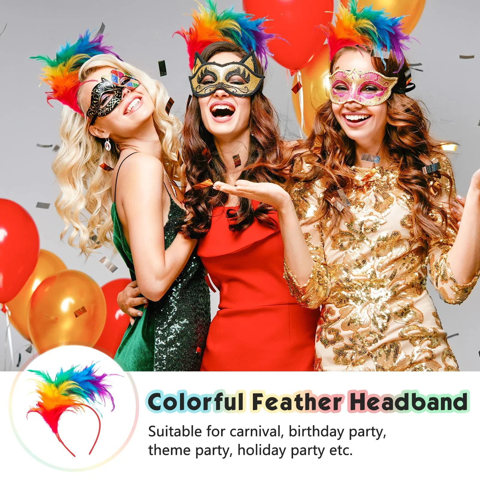 Обруч Перьевой Разноцветный, фото №5