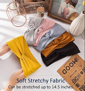 Повязка на Голову Широкая Летняя Эластичная Мягкая Boho synthetic.ua - Фото 1