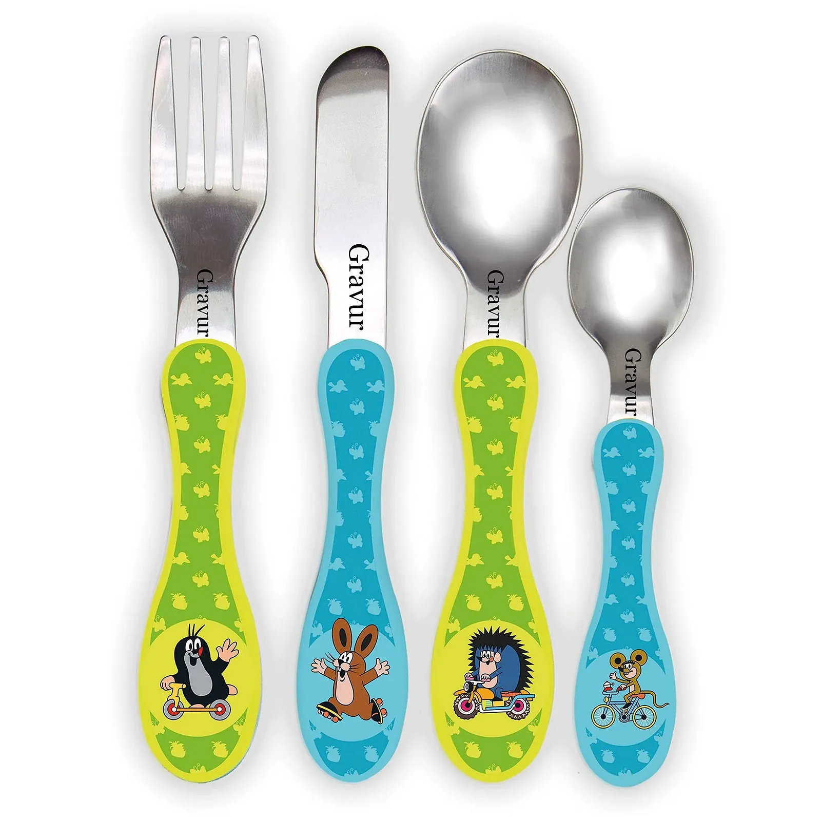 Дитячий Набір Столових Приборів The Little Mole з Гравіюванням, фото №1 Дитячий Набір Столових Приборів The Little Mole з Гравіюванням, фото №1