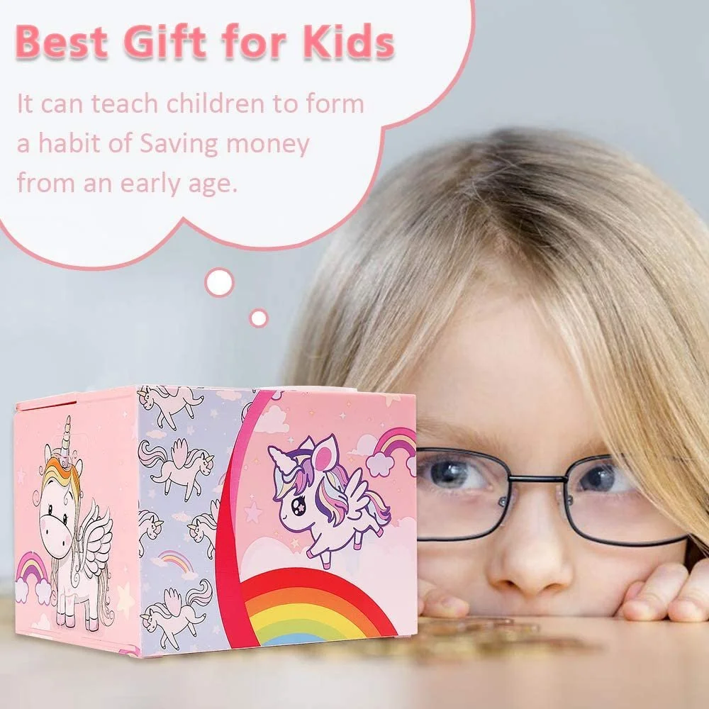 Скарбничка Powerking Дитяча Єдиноріг сталева автоматична зі звуком, фото №4