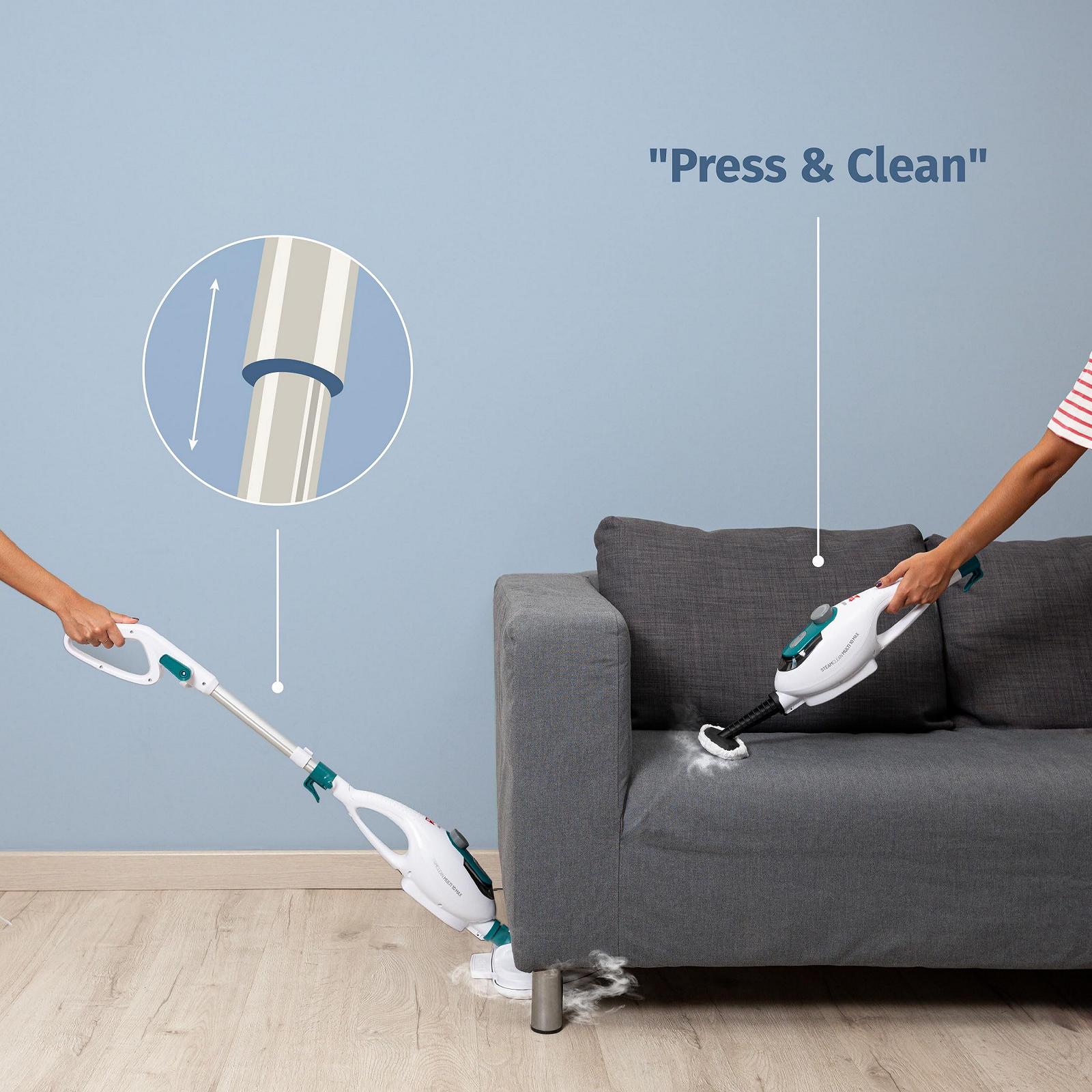 Паровая швабра Di4 Steamclean Multifunction 10-в-1, 1500 Вт, насадки и чехол из микрофибры, экологическая уборка, фото №2