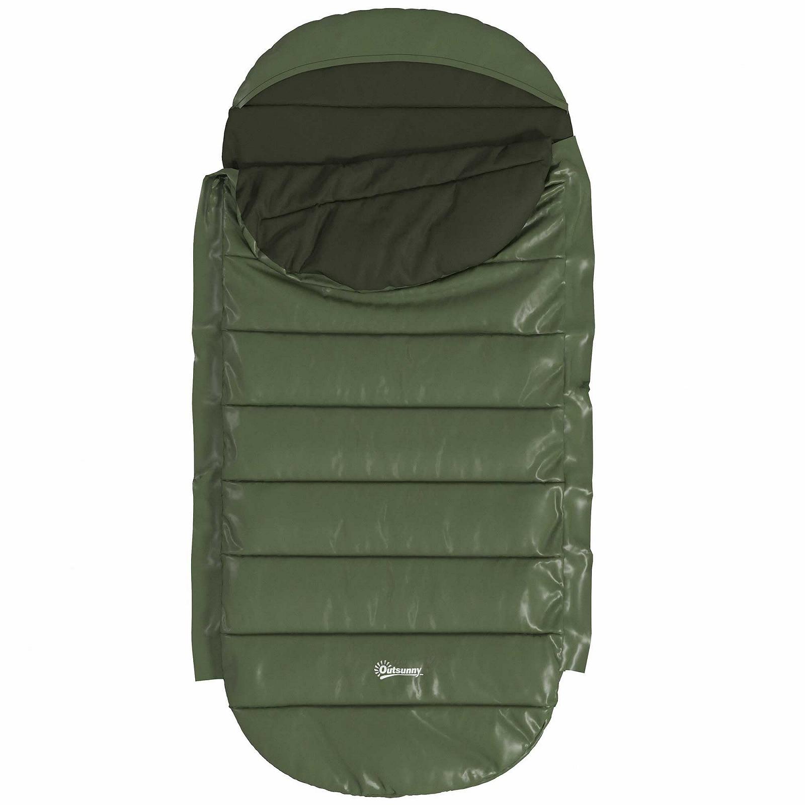 Спальний мішок Outsunny Blanket 3-4 сезони для дорослих компактний з чохлом, зелений, фото №1