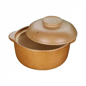 Кастрюля для тушения керамическая с крышкой термостойкая антискользящие ручки - Фото 1