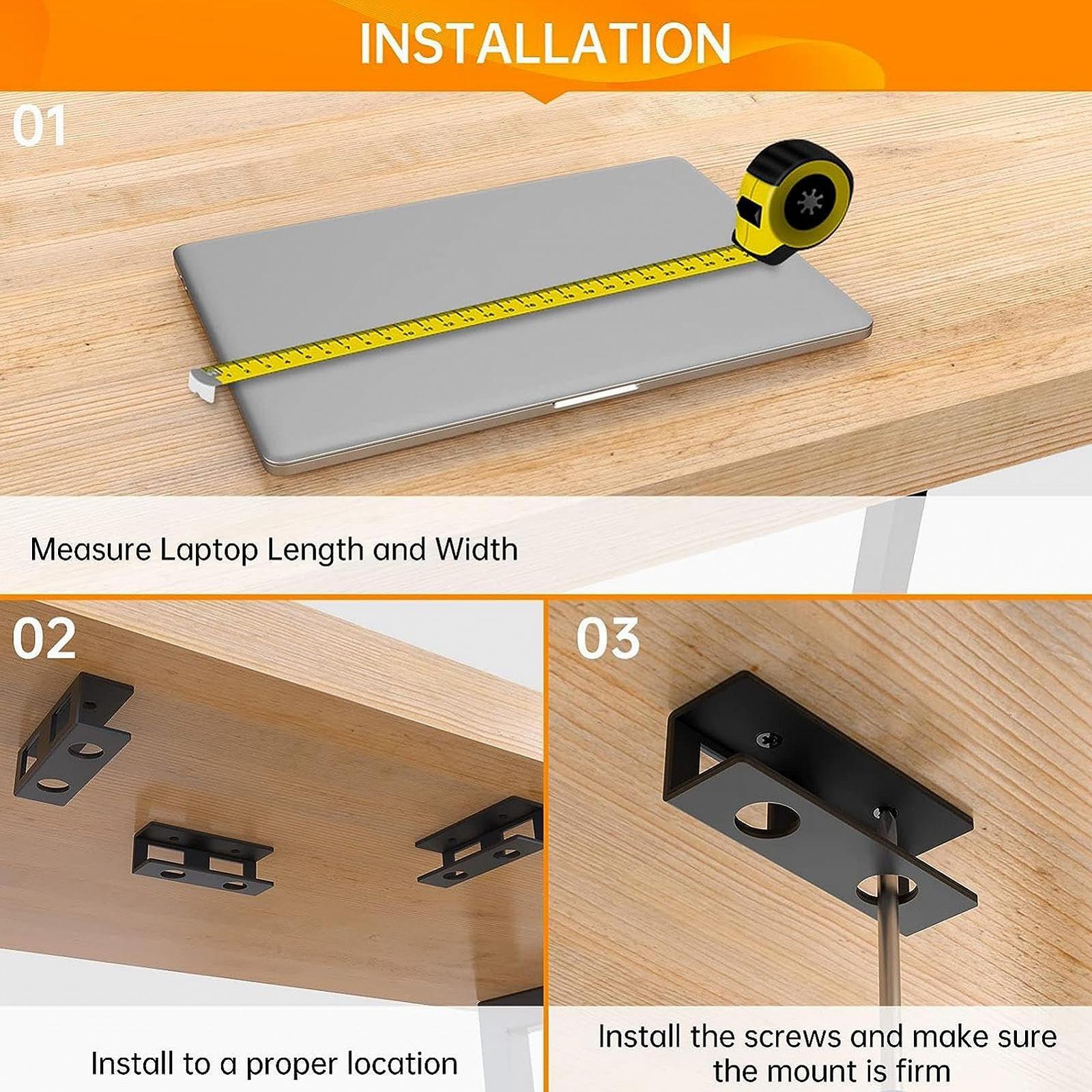 Подставка для ноутбука стальная регулируемая для монтажа под стол, фото №9 Подставка для ноутбука стальная регулируемая для монтажа под стол, фото №9