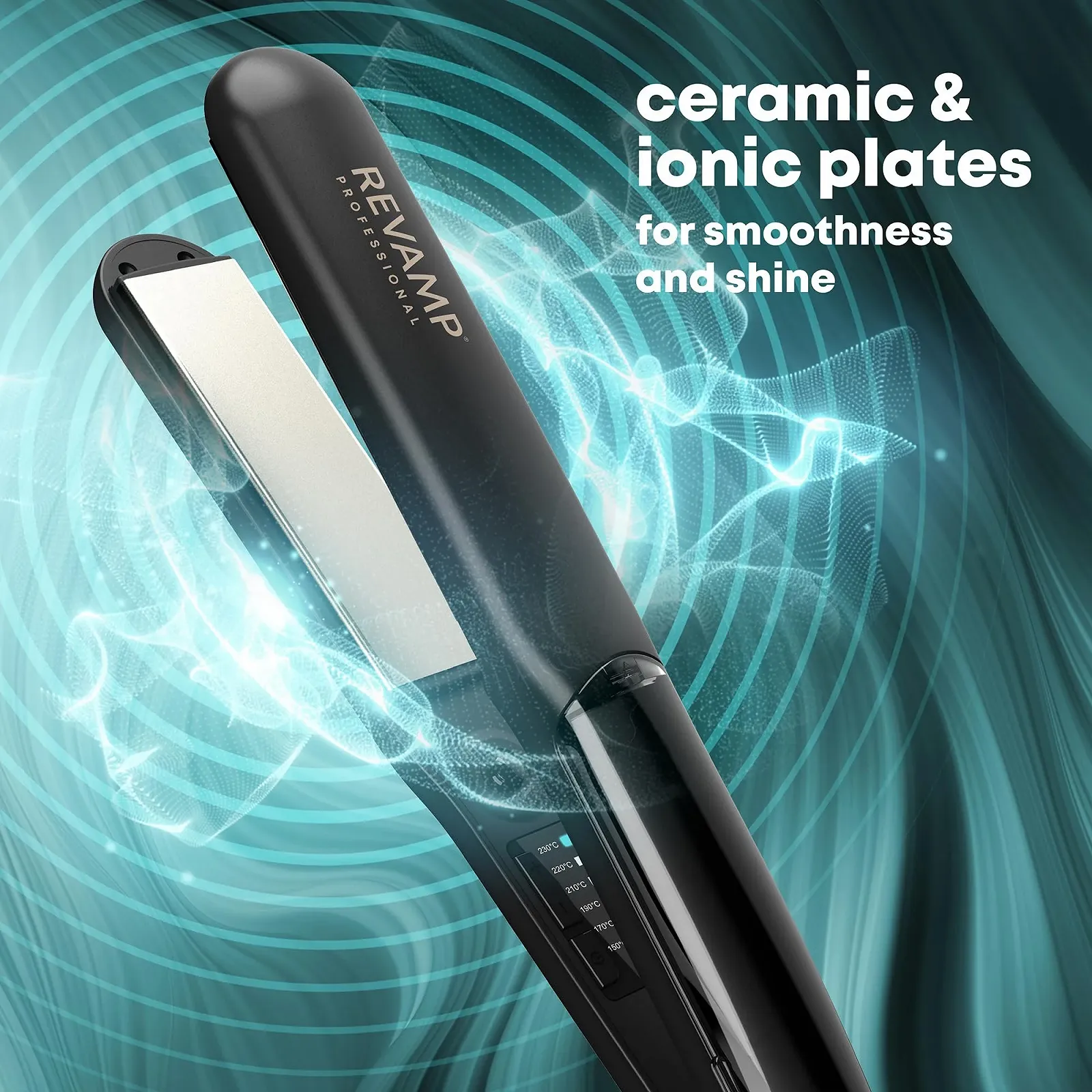 Паровой керамический выпрямитель для волос REVAMP Steam Care Ceramic Ion Plates, фото №3
