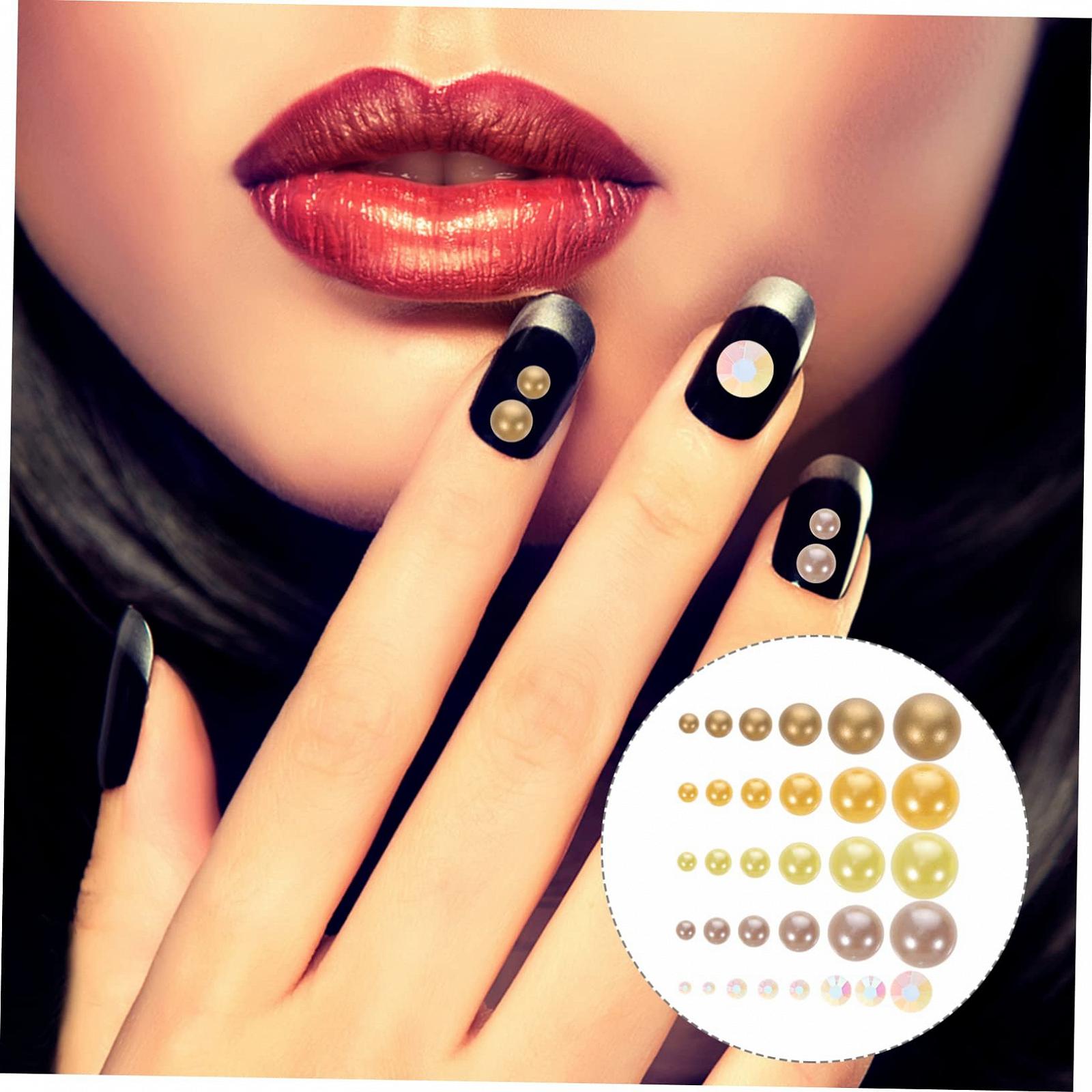 Прикраса для нігтів VILLCASE Напівсферичні смоляні перлини, фото №2