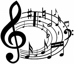 Наклейка на стену Samunshi Карусель с музыкальными нотами 50 x 45 см Черная - Фото 1