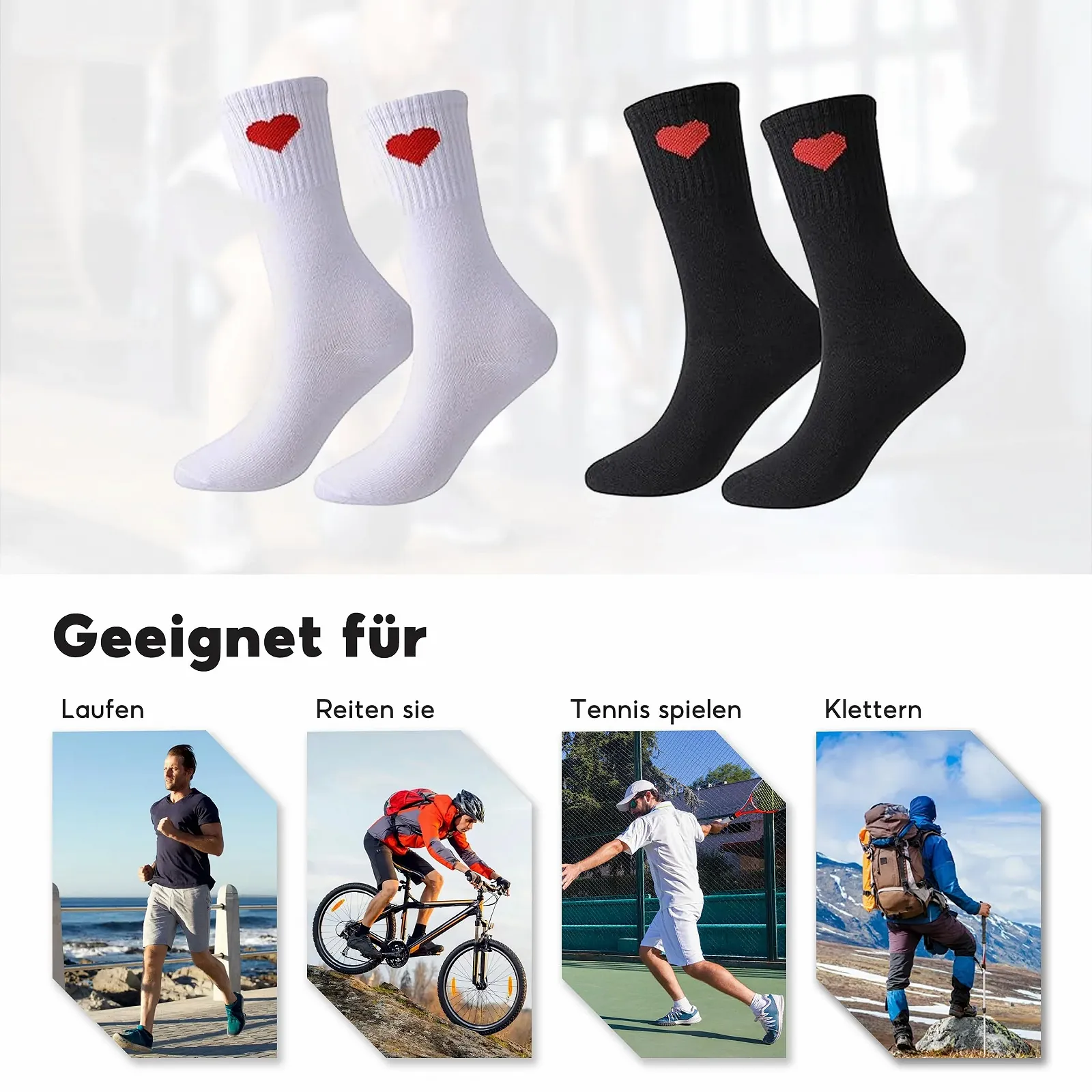 Носки женские теннисные с сердечками, 37-42, хлопковые, спортивные, 5 цветов: черный, белый, темно-серый, фото №5