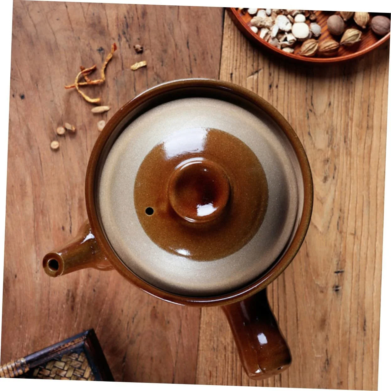 Кастрюля для приготовления средств китайской медицины жаропрочная с эргономичной ручкой глиняная, фото №8