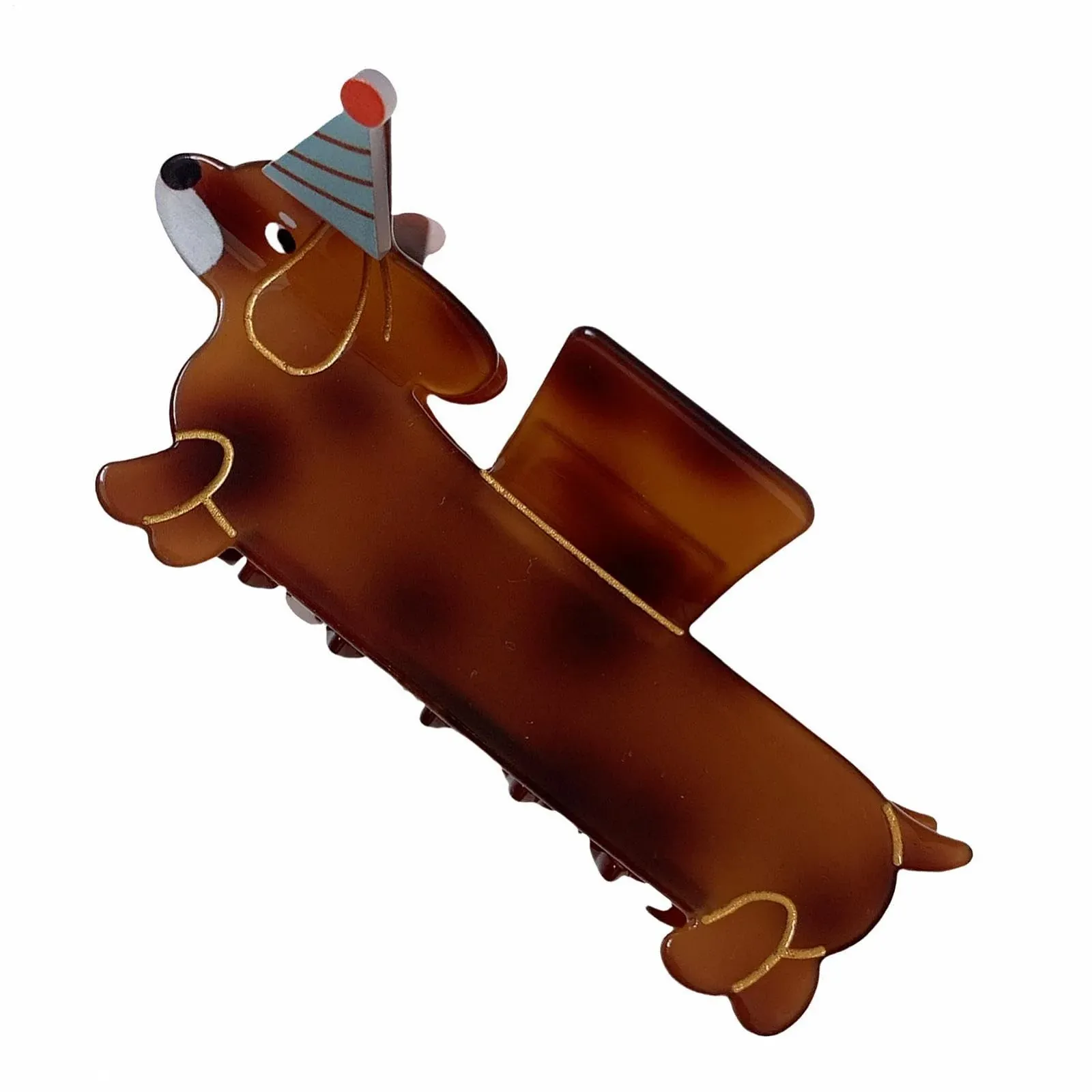 Заколки для волос Acetate Dachshund, прочные, милые, аксессуар, фото №1