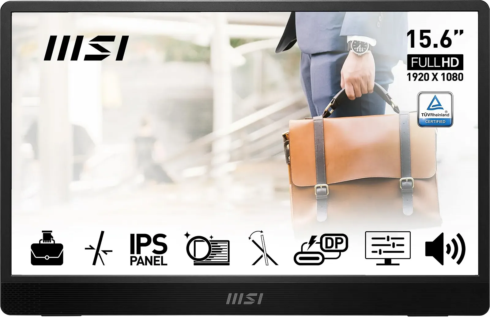 Монитор портативный 15.6" MSI PRO MP161DE E2 Full HD IPS 60 Гц Черный, фото №1