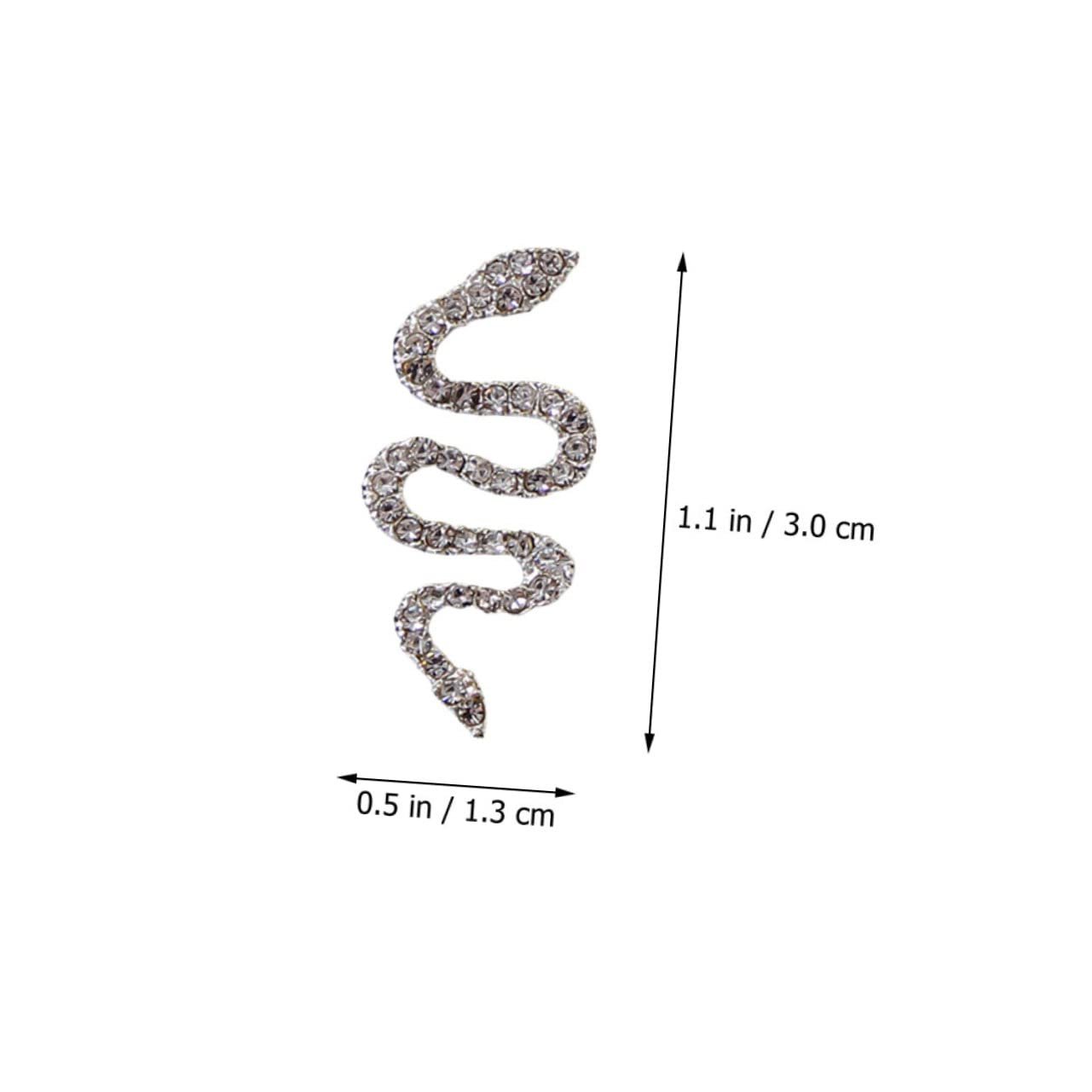 Набор насадок для ногтей в форме змеи (4 шт.) из сплава, золотые стразы для маникюра, фото №4