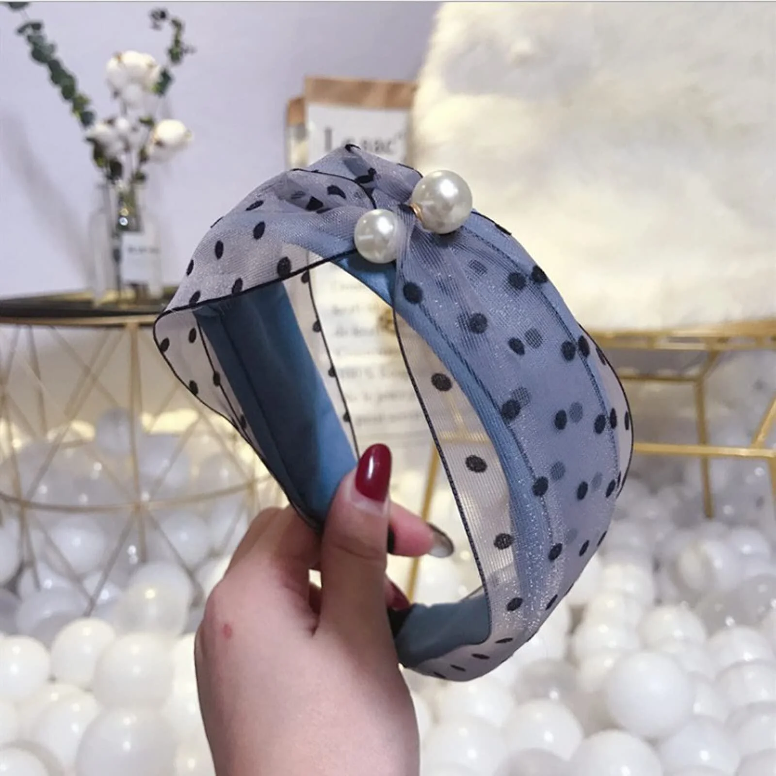 Обруч Turbo Elegant Ceremony Party Brillabenny Жіночий Блакитний з Бісером, фото №2