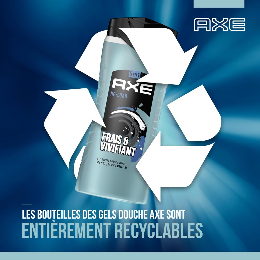 Гель для душу AXE Re-Load 5-в-1 для чоловіків 400 ml, фото №7