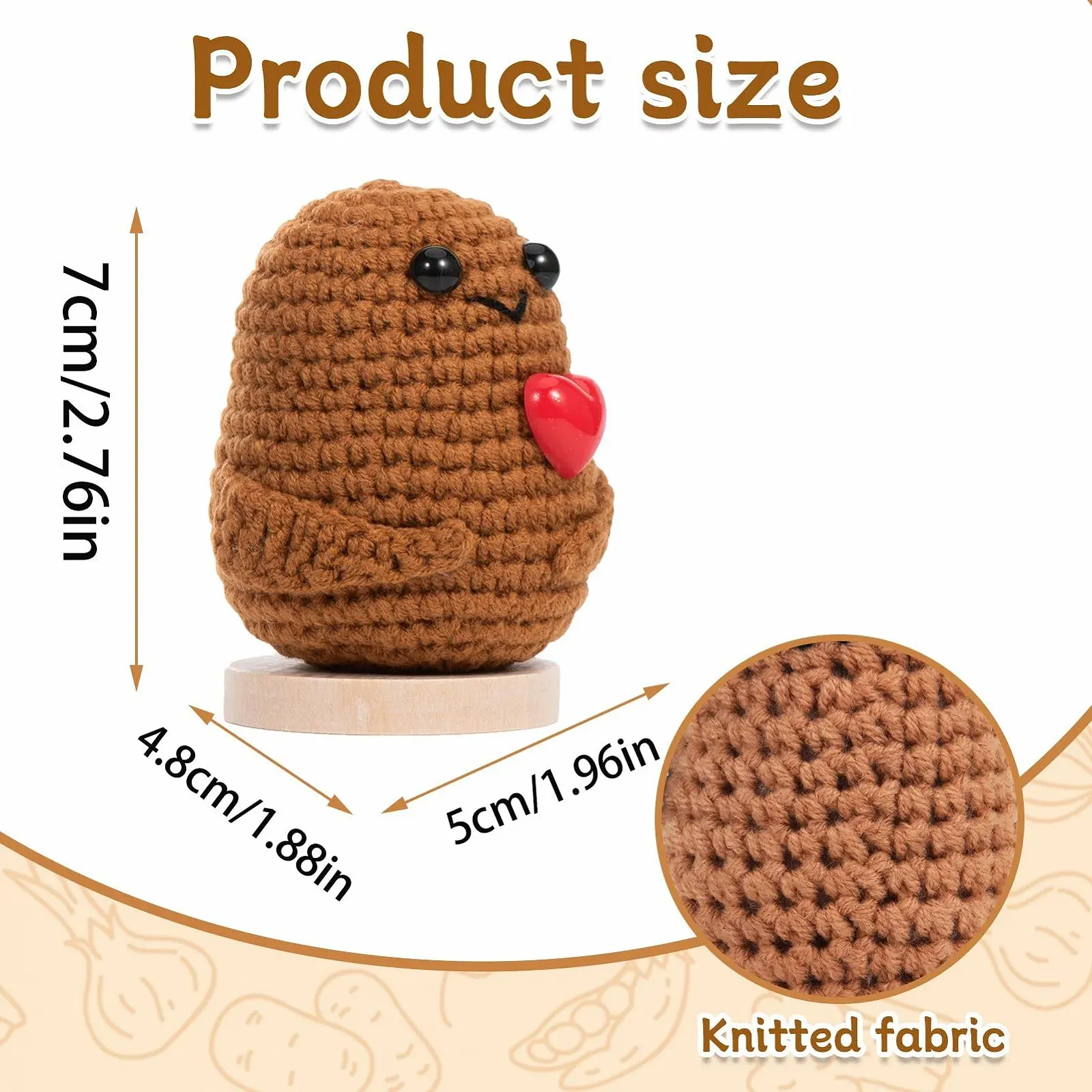 Aruigu Pocket Hug Positive Potato Вовняна В'язана, фото №2