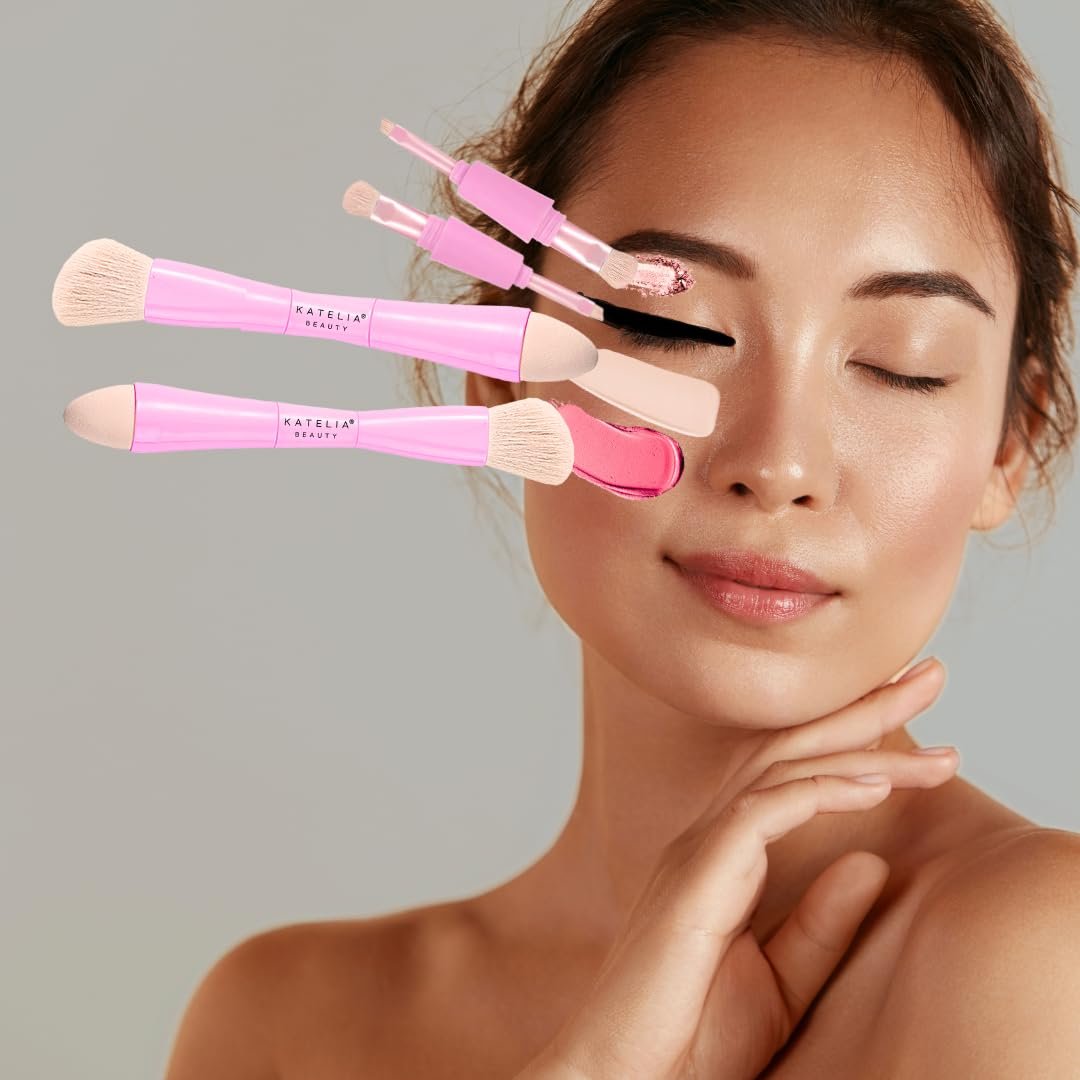 Набор кистей для макияжа Katelia Beauty Touch Up 4 в 1, многофункциональный, все в одном, дорожный набор, инновационный портативный дорожный размер, фото №7