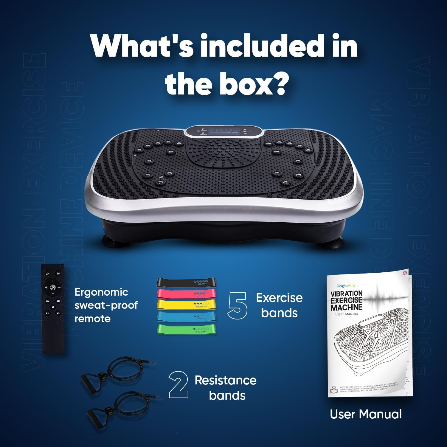 Вибрационная платформа WeightWorld Bluetooth Черный, фото №2