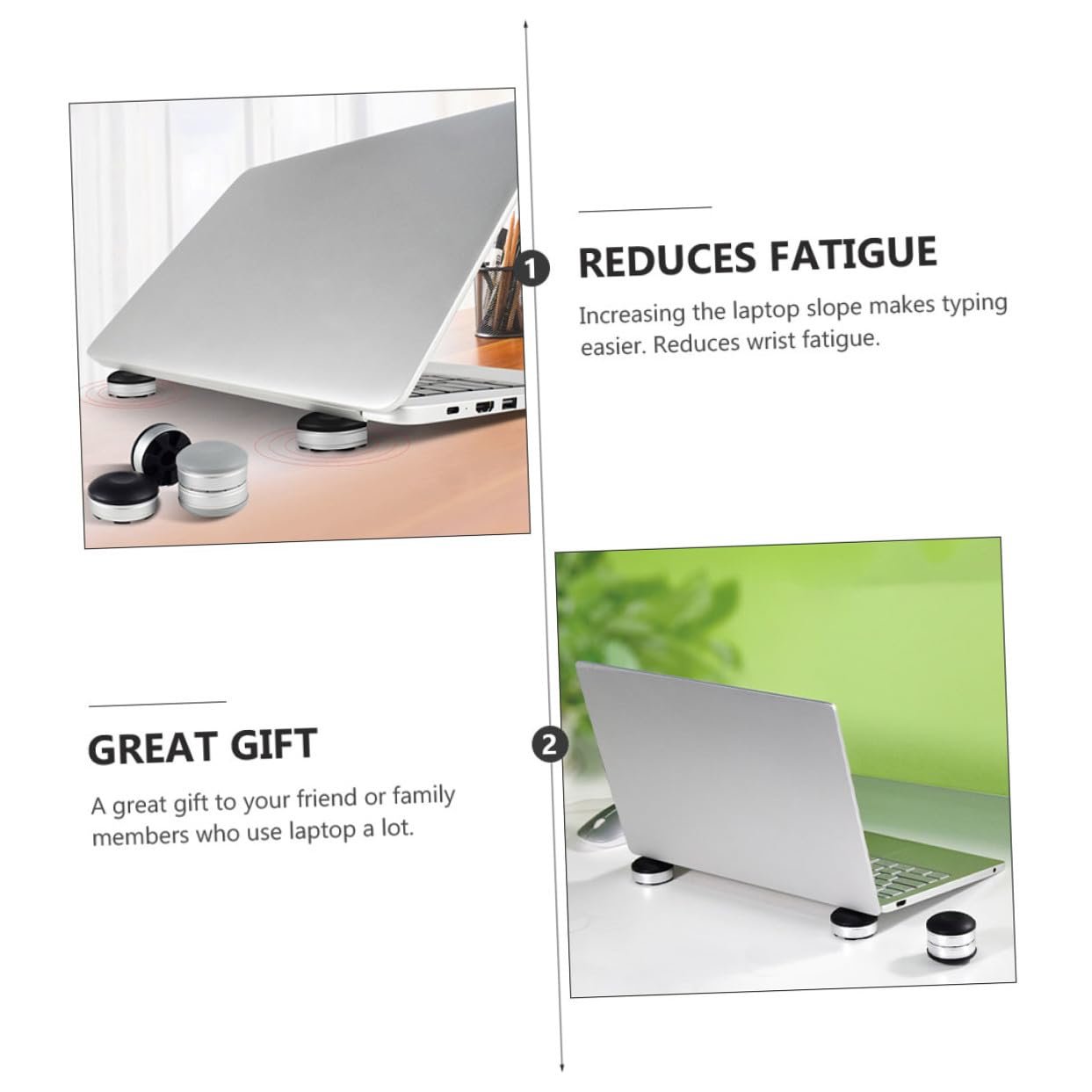 Підставка для ноутбука Toddmomy 2 шт портативна регульована по висоті вентильована з функцією охолодження, фото №6