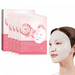 Маска Коллагеновая Organic для лица Увлажняющая ночная маска для минимизации пор, уменьшения тонких линий и морщин Лифтинг - Фото 1