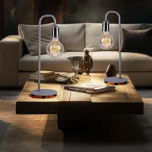 Настольная лампа Globo Retro 1x E14 15 x 43.8 см Серая synthetic.ua - Фото 1