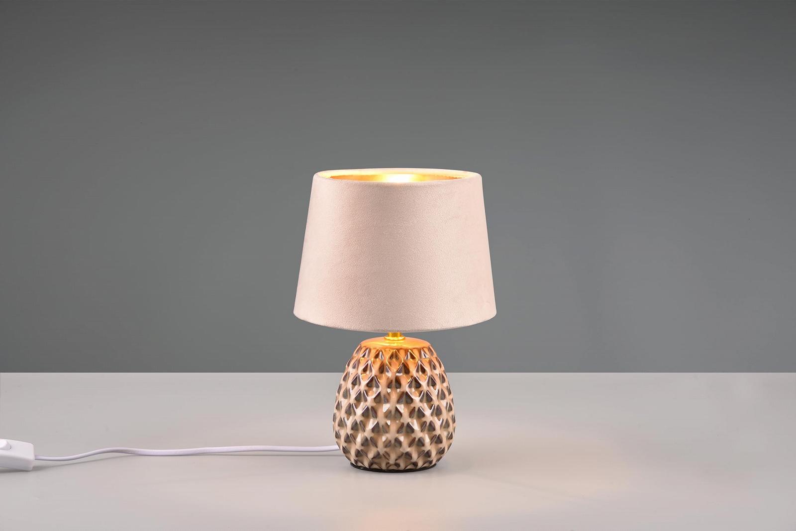 Настільна лампа Reality Leuchten Ariana R51531044 Кераміка Оксамит Бежева Золотиста, фото №2
