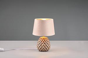 Настільна лампа Reality Leuchten Ariana R51531044 Кераміка Оксамит Бежева Золотиста synthetic.ua - Фото 1